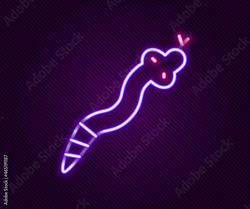 Glowing neon line Snake icon isolated on black background. Colorful outline concept. Vector © Kostiantyn