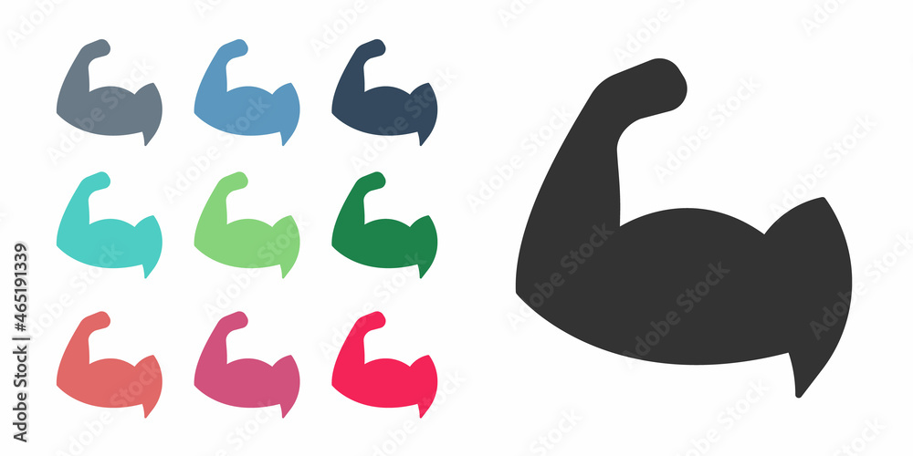 Black Bodybuilder showing his muscles icon isolated on white background. Fit fitness strength health hobby concept. Set icons colorful. Vector Black Bodybuilder showing his muscles icon isolated on white background. Fit fitness strength health hobby concept. Set icons colorful. Vector