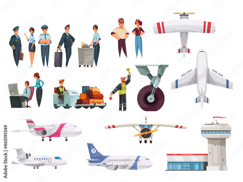 Naklejka premium Airport Cartoon Set