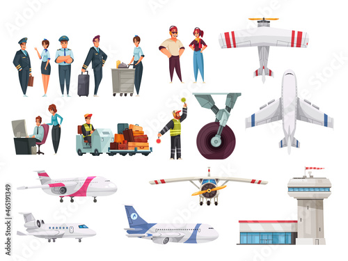 Airport Cartoon Set