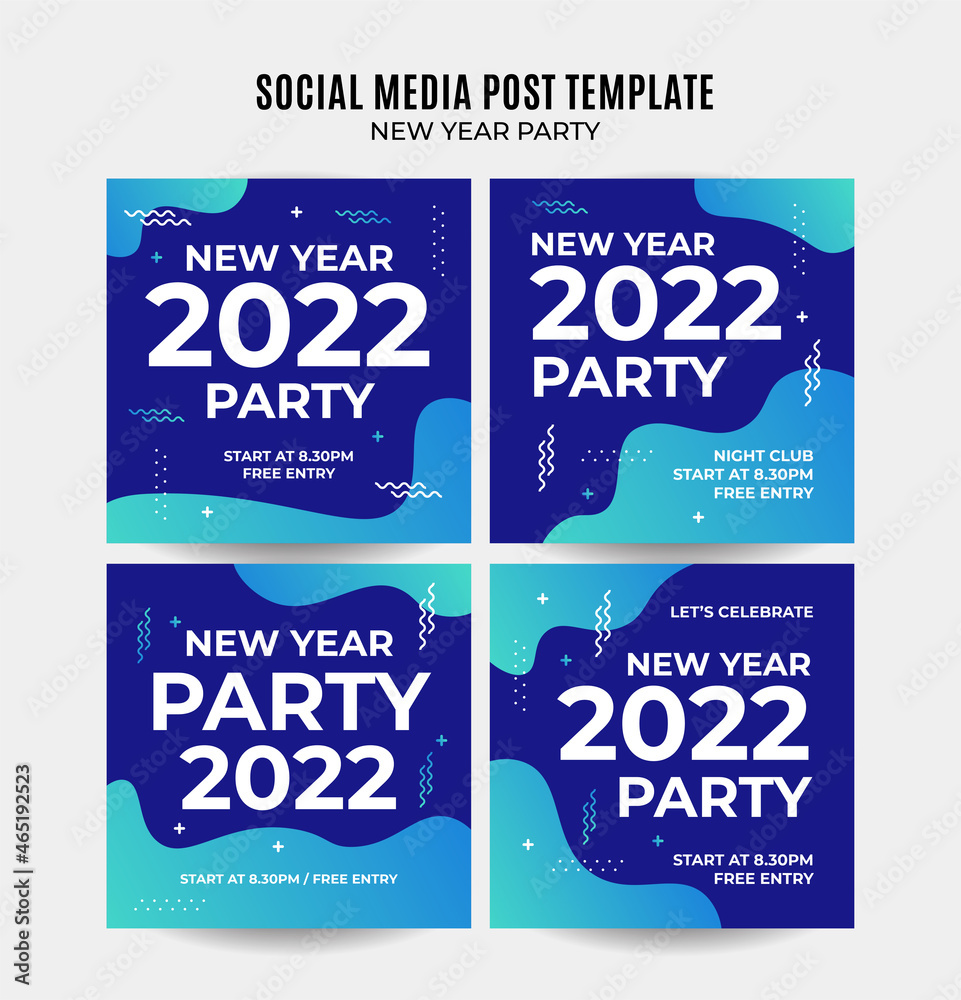 new year party square banner template. Promotional banner for social media post, web banner and flyer new year party square banner template. Promotional banner for social media post, web banner and flyer