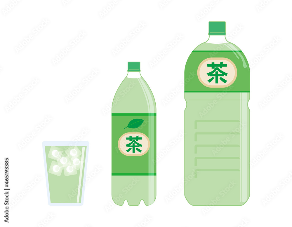 緑茶のペットボトル ベクターイラスト 緑茶のペットボトル ベクターイラスト