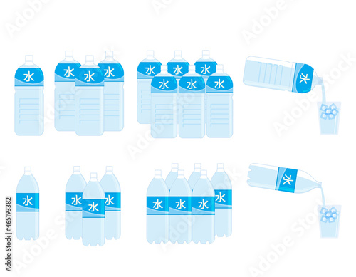 水のペットボトル　ベクターイラスト