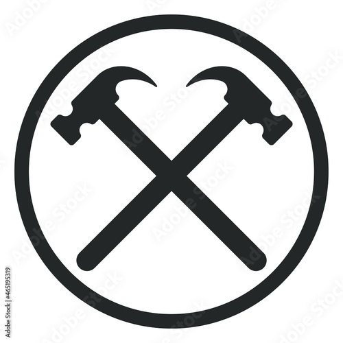 Valokuvatapetti Crossed hammers vector icon