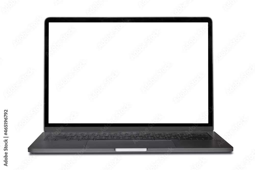 Laptop space gray with blank screen isolated on white background with clipping path. Laptop space gray with blank screen isolated on white background with clipping path.