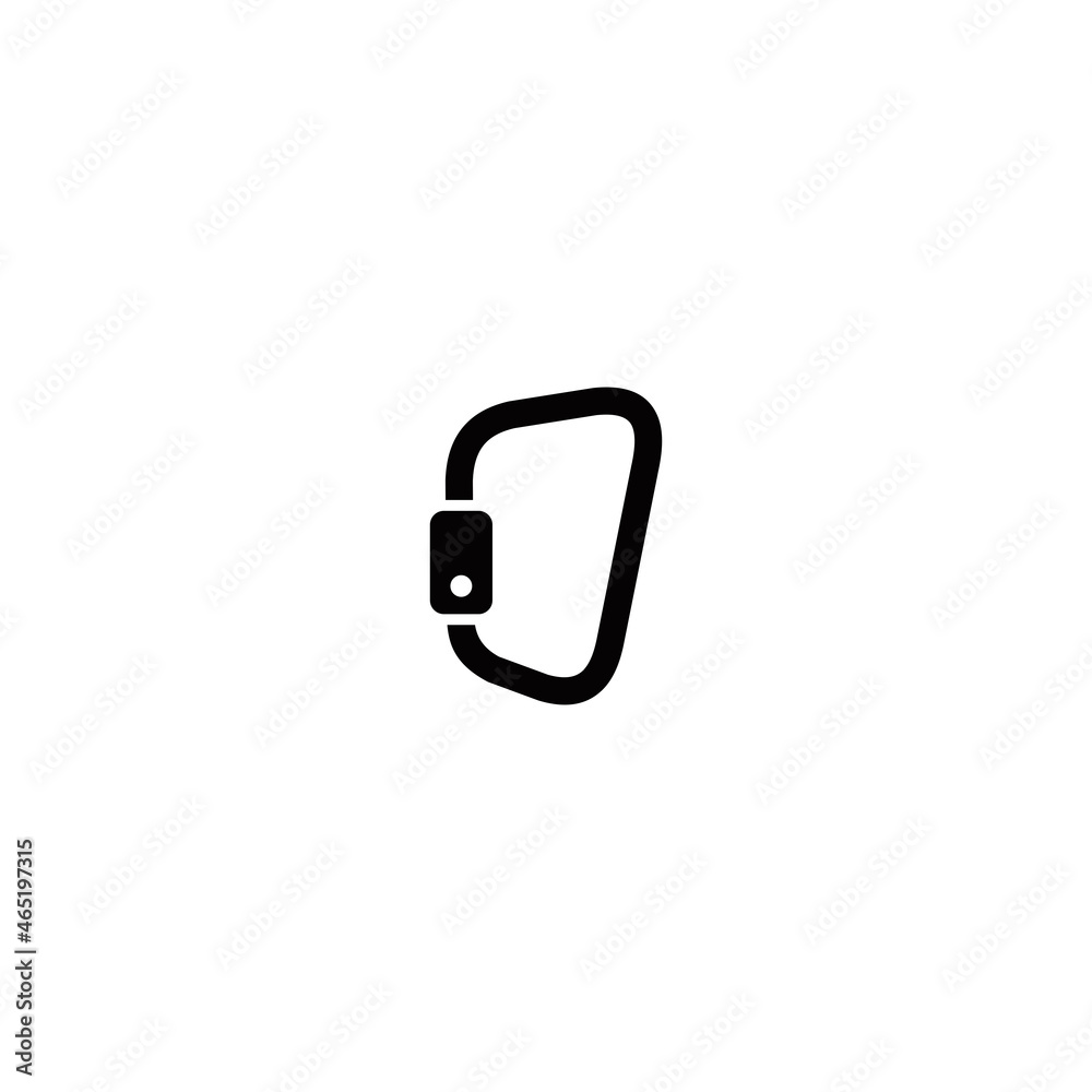 Camping carabiner simple flat icon vector illustration Camping carabiner simple flat icon vector illustration