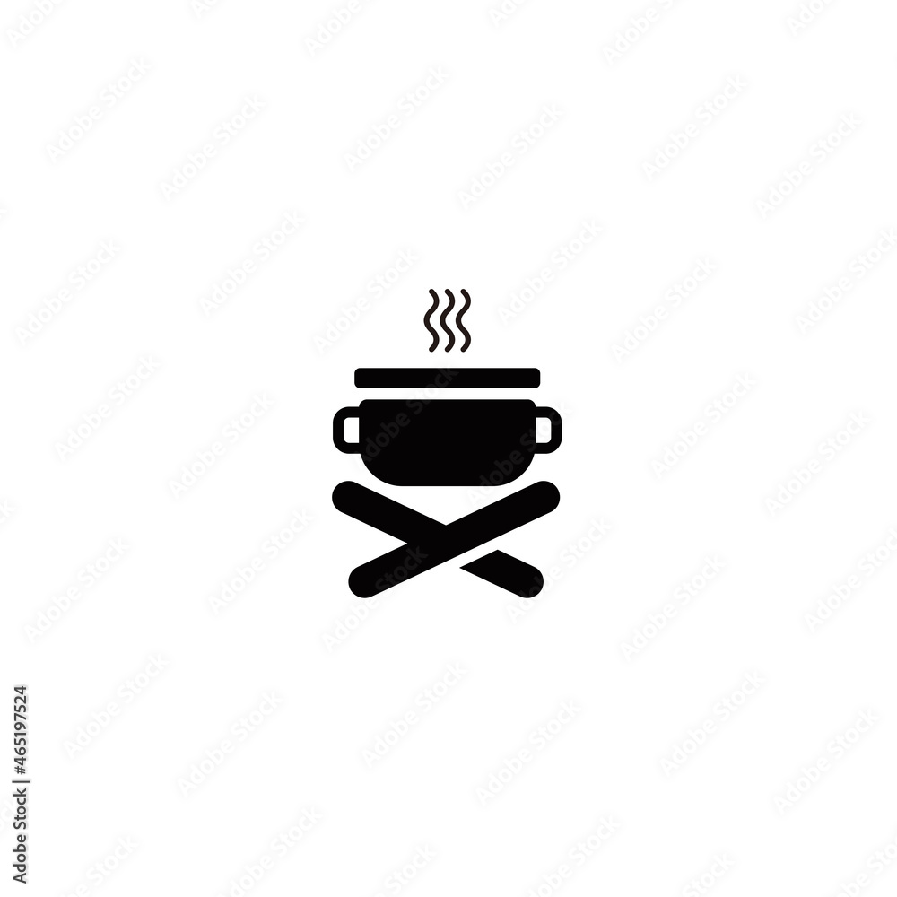 Camping cooking simple flat icon vector illustration Camping cooking simple flat icon vector illustration