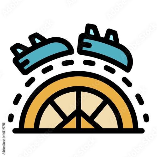 Park roller coaster icon. Outline park roller coaster vector icon color flat isolated