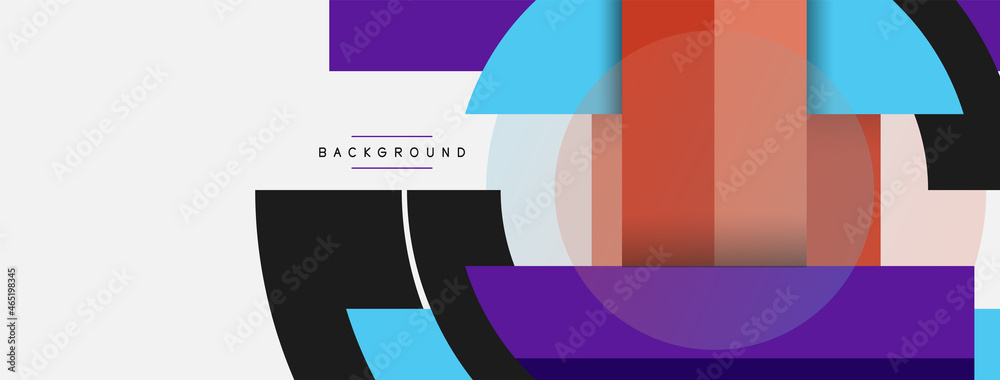 Fototapeta Round geometric shapes lines and circles. Vector template for wallpaper banner background or landing page
