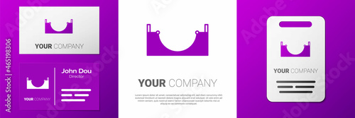 Logotype Skate park icon isolated on white background. Set of ramp, roller, stairs for a skatepark. Extreme sport. Logo design template element. Vector