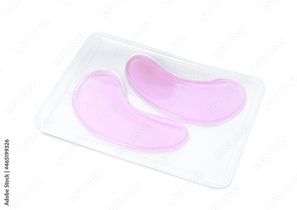 Package with under eye patches isolated on white. Cosmetic product Package with under eye patches isolated on white. Cosmetic product