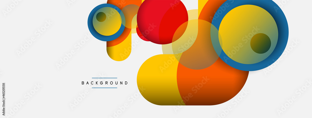 Vector round shapes circles minimal geometric background. Vector illustration for wallpaper banner background or landing page Vector round shapes circles minimal geometric background. Vector illustration for wallpaper banner background or landing page