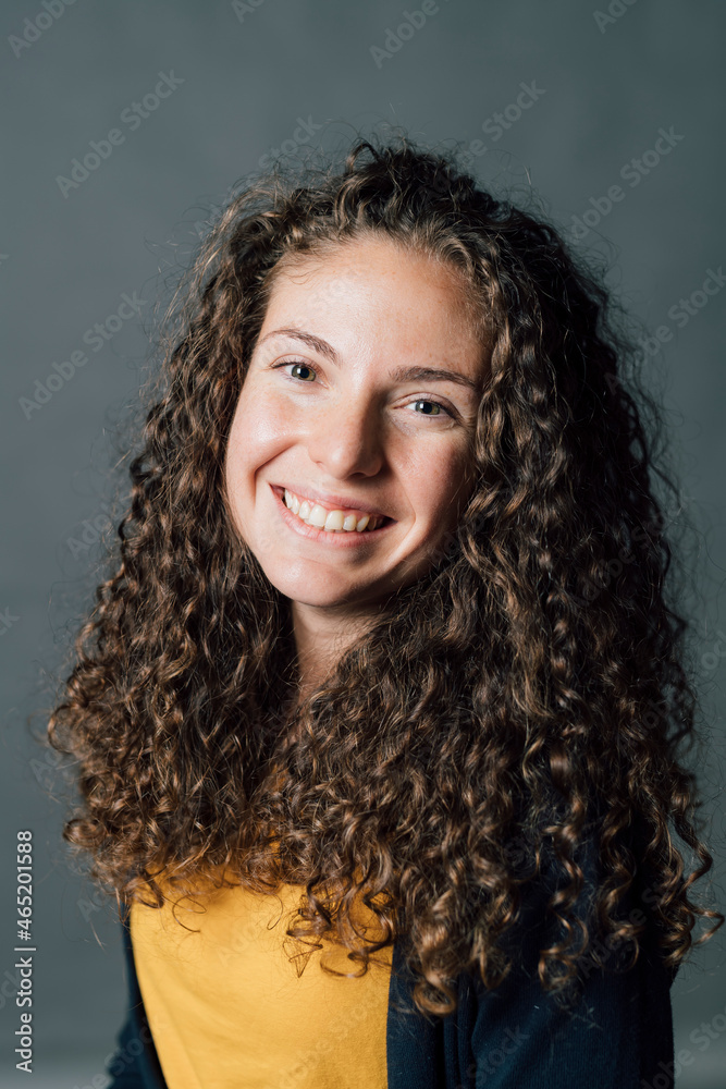 Happy young woman in studio Happy young woman in studio