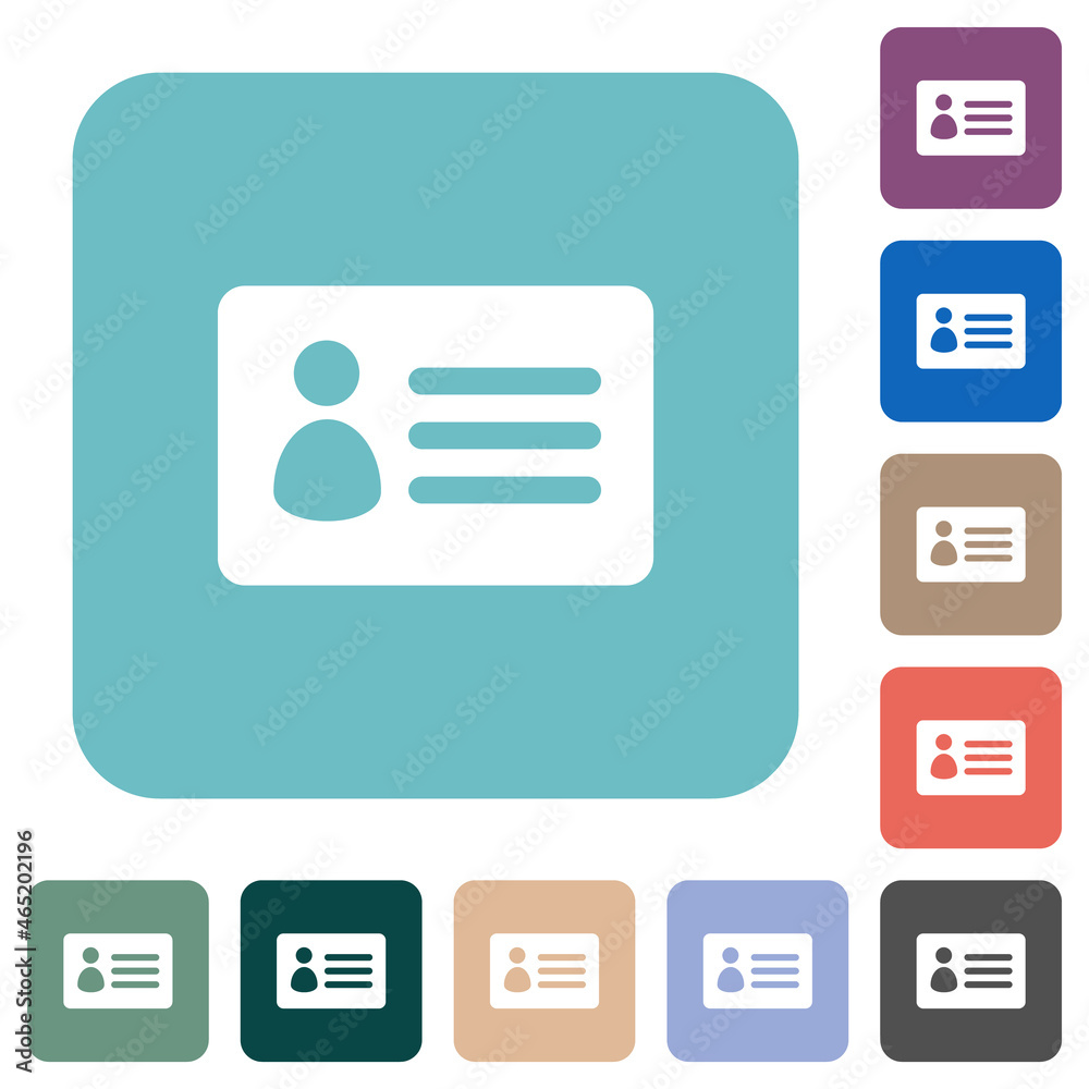 ID card solid rounded square flat icons ID card solid rounded square flat icons
