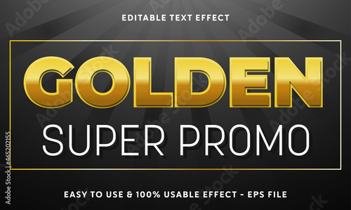 golden super promo editable text effect template with abstract style use for business brand and store campaign