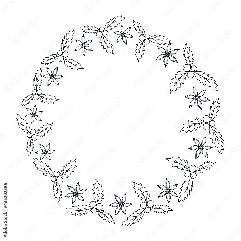 Vector Holiday frame. Illustration for invitation cards. Merry Christmas design for congratulations.