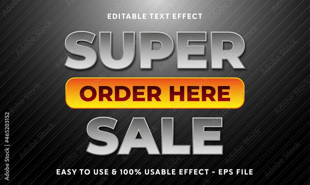 Obraz premium super sale editable text effect template with abstract style use for business brand and store campaign