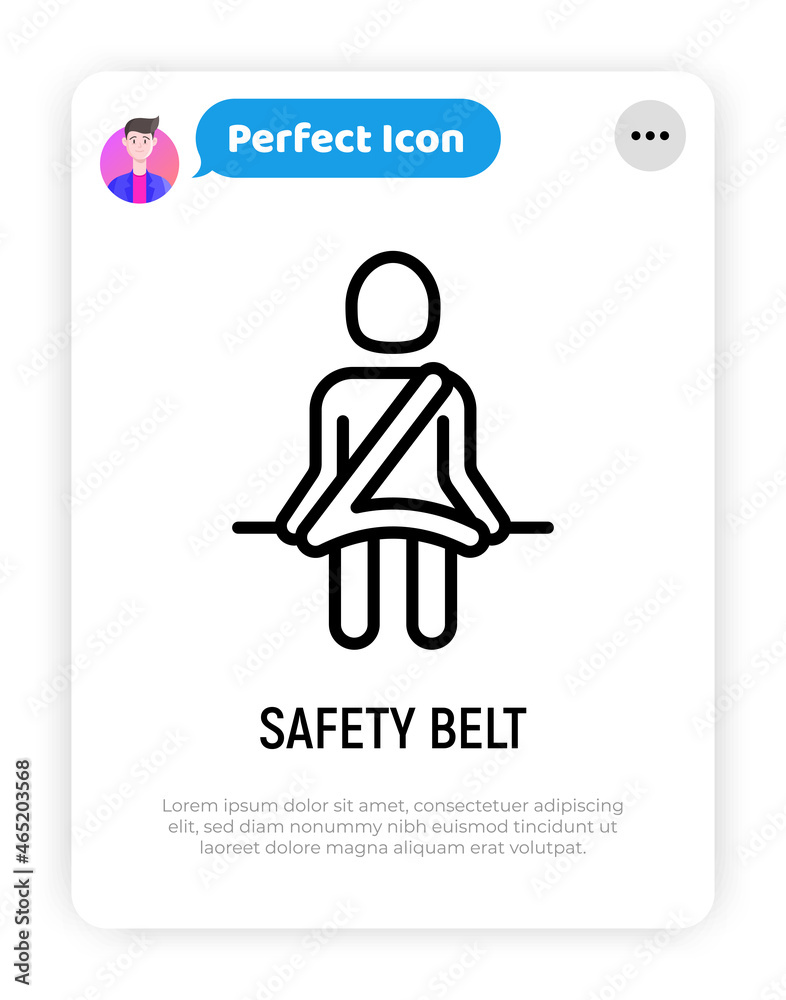 Safety seat belt thin line icon. Vector illustration. Safety seat belt thin line icon. Vector illustration.