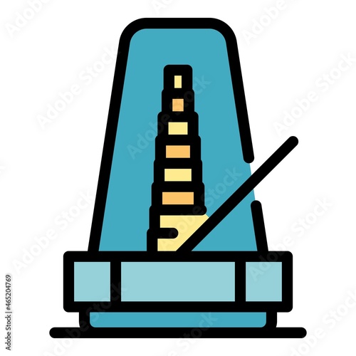 Mechanical metronome icon. Outline mechanical metronome vector icon color flat isolated