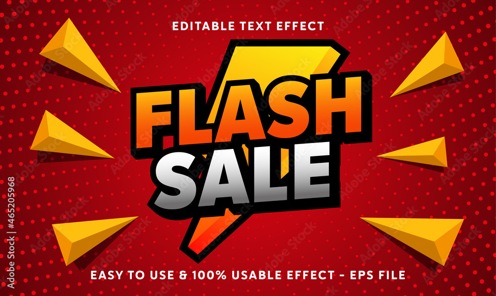 flash sale editable text effect template with abstract style use for business brand and store campaign