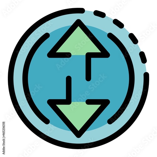 Air ball gravitation icon. Outline air ball gravitation vector icon color flat isolated