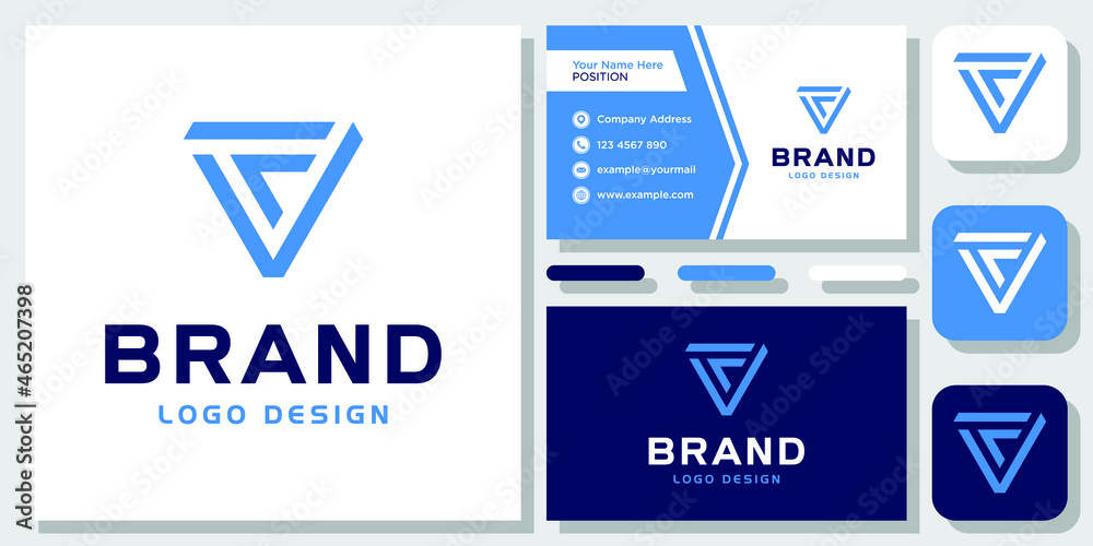 Initial Letter F V Triangle Geometric Strong Modern logo design inspiration with Layout Template Business Card Initial Letter F V Triangle Geometric Strong Modern logo design inspiration with Layout Template Business Card