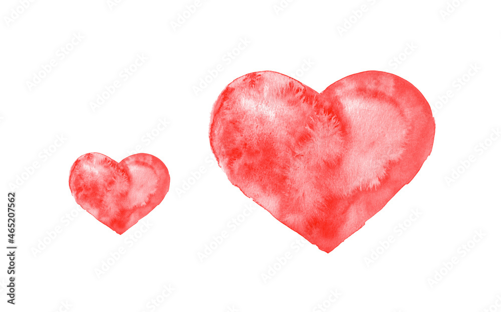 hearts shape in red on white paper background.