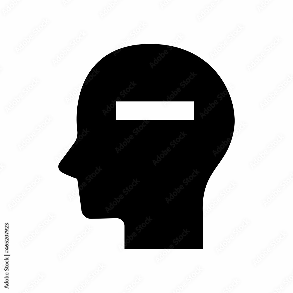 negative thinking head icon isolated on white background negative thinking head icon isolated on white background