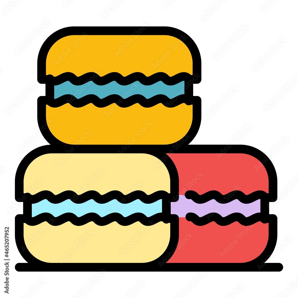 French macaroons icon. Outline french macaroons vector icon color flat isolated French macaroons icon. Outline french macaroons vector icon color flat isolated