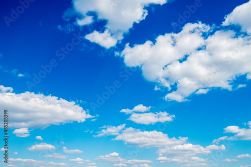 White clouds in blue sky.