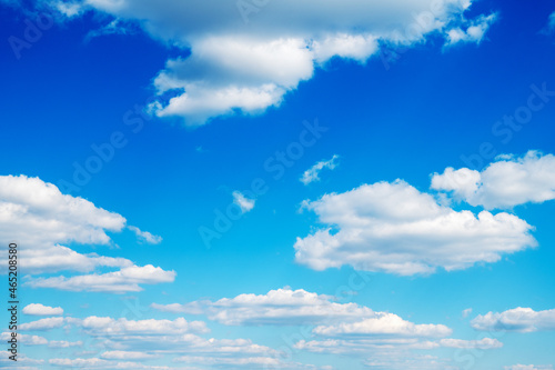 White clouds in blue sky.