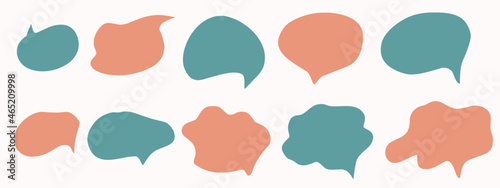 Callout Vector Art graphic element set collection with Color Resizable Hand drawn abstract for Dialog, speech and message