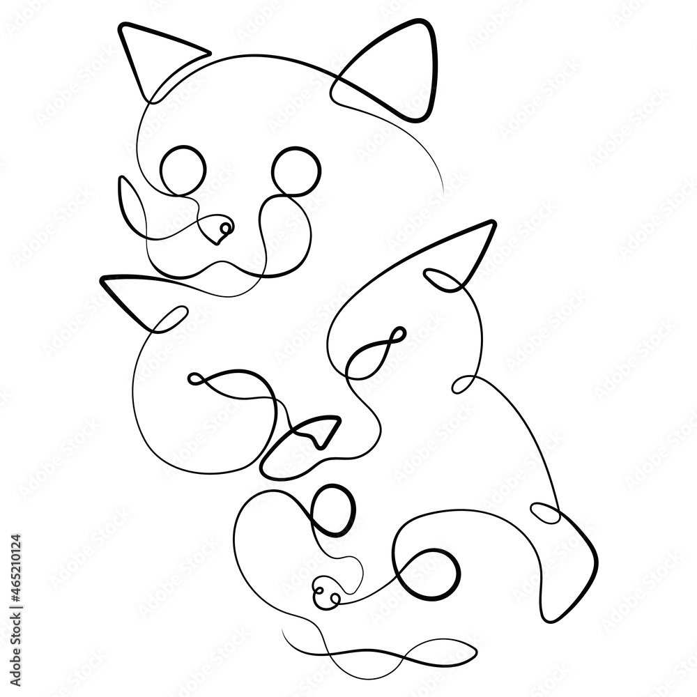 Line Drawing of raccoons or grizzly bear in single line vector illustration. Best for background, tatto, logo identity.