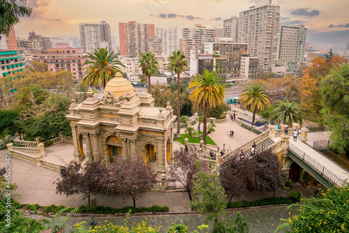 Vintage Cerro Santa Lucia in Downtown Santiago in Chile