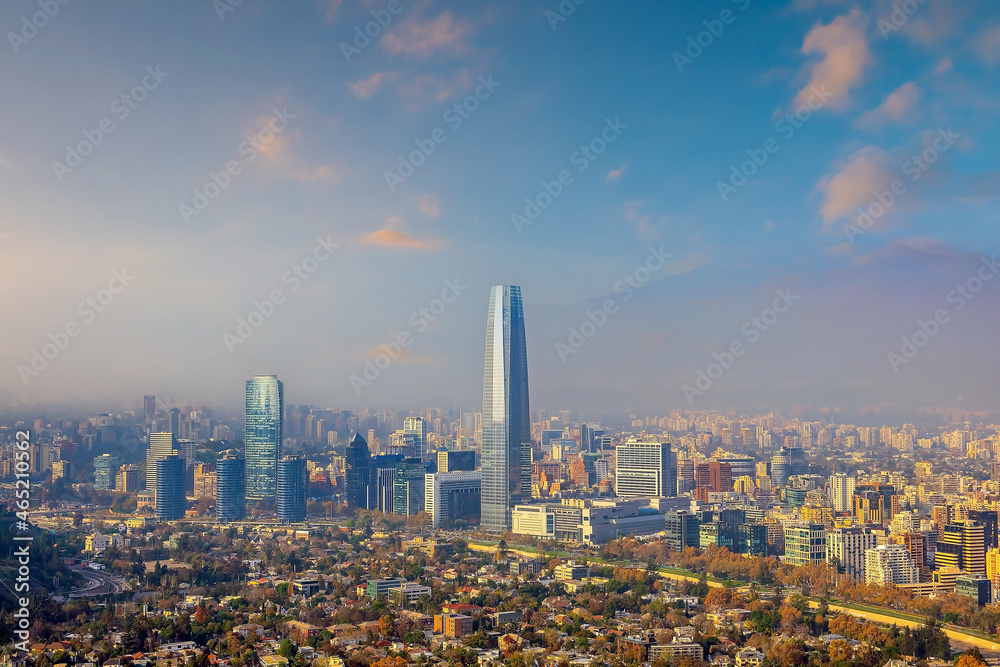 Obraz premium Downtown Santiago city skyline cityscape of Chile