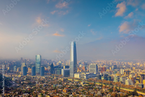 Downtown Santiago city skyline cityscape of Chile