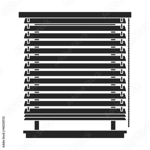 Window blind vector black icon. Vector illustration jalousie on white background. Isolated black illustration icon of window blind .
