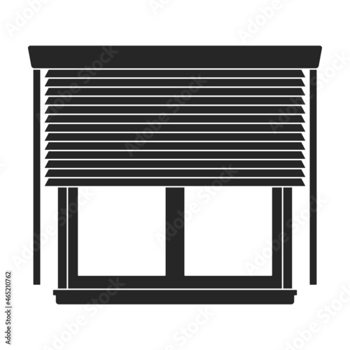 Window blind vector black icon. Vector illustration jalousie on white background. Isolated black illustration icon of window blind .