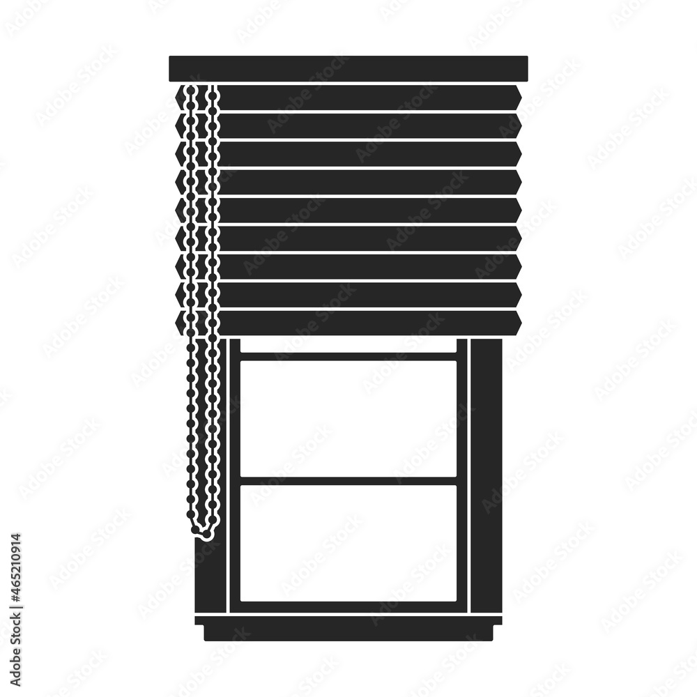 Window blind vector black icon. Vector illustration jalousie on white background. Isolated black illustration icon of window blind .