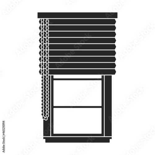 Window blind vector black icon. Vector illustration jalousie on white background. Isolated black illustration icon of window blind .