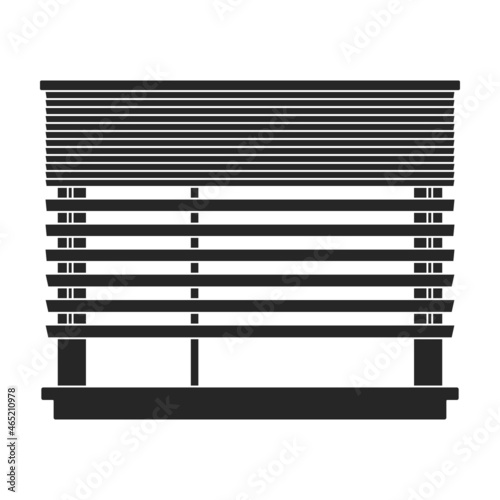 Window blind vector black icon. Vector illustration jalousie on white background. Isolated black illustration icon of window blind .