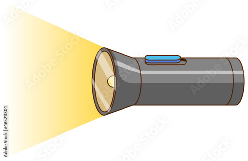 Torch or flashlight on white background