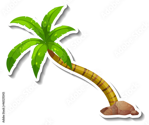 Palm tree sticker isolated on white background
