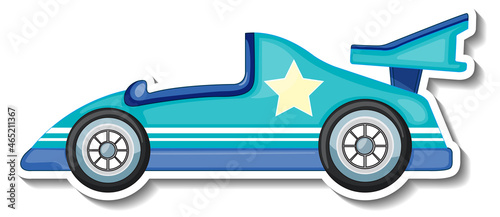 Car toy cartoon sticker on white background