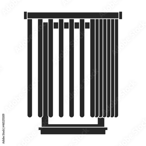 Window blind vector black icon. Vector illustration jalousie on white background. Isolated black illustration icon of window blind .