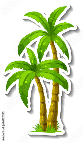 Palm tree sticker isolated on white background