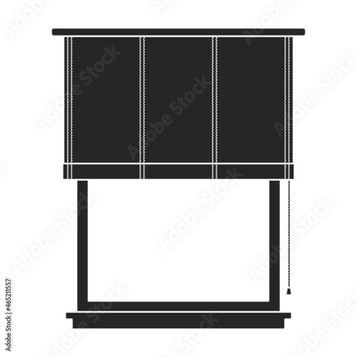 Window blind vector black icon. Vector illustration jalousie on white background. Isolated black illustration icon of window blind .