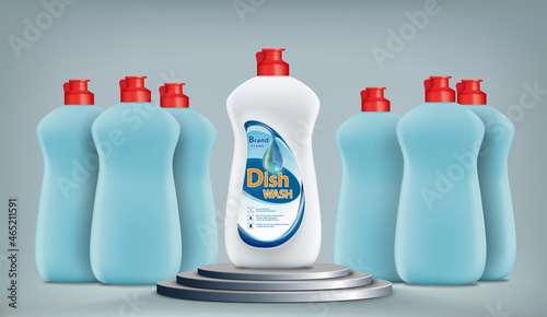Dishwashing liquid soap on the winners podium.