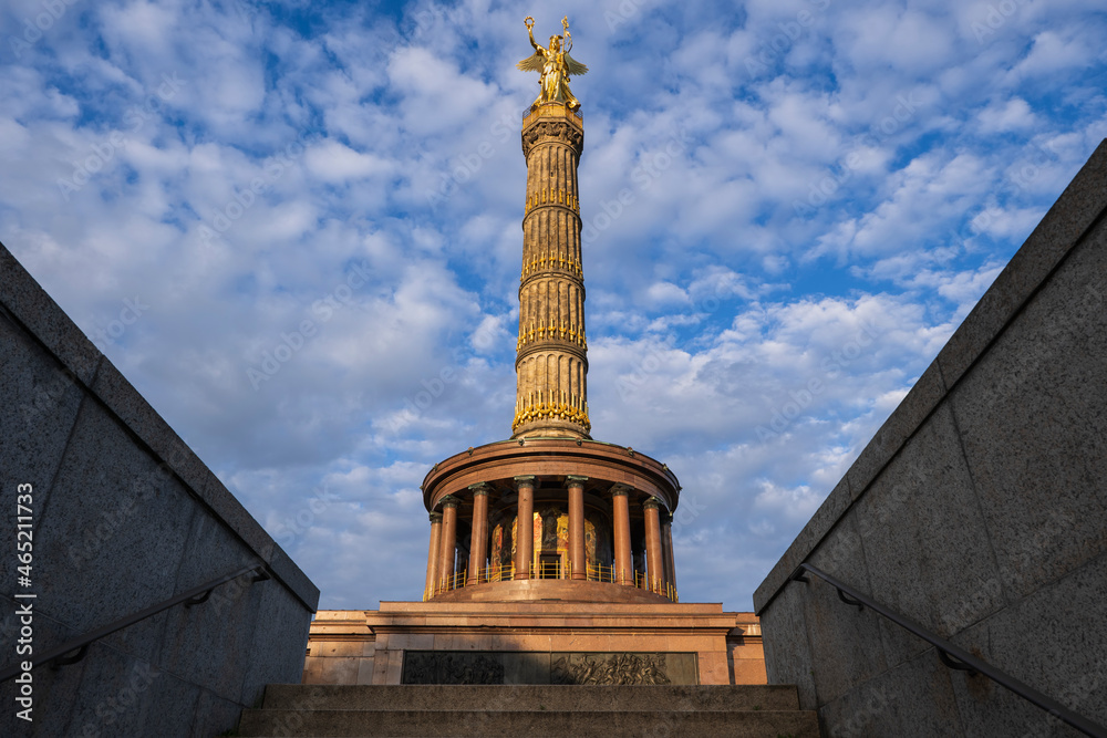 Germany, Berlin, Victory Column standing against cloudys