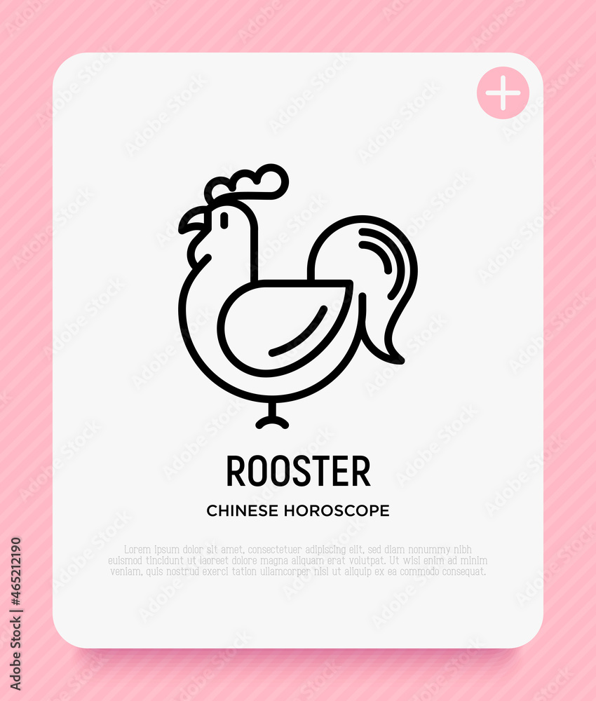 Fototapeta premium Roomster thin line icon. Modern vector for Chinese horoscope.